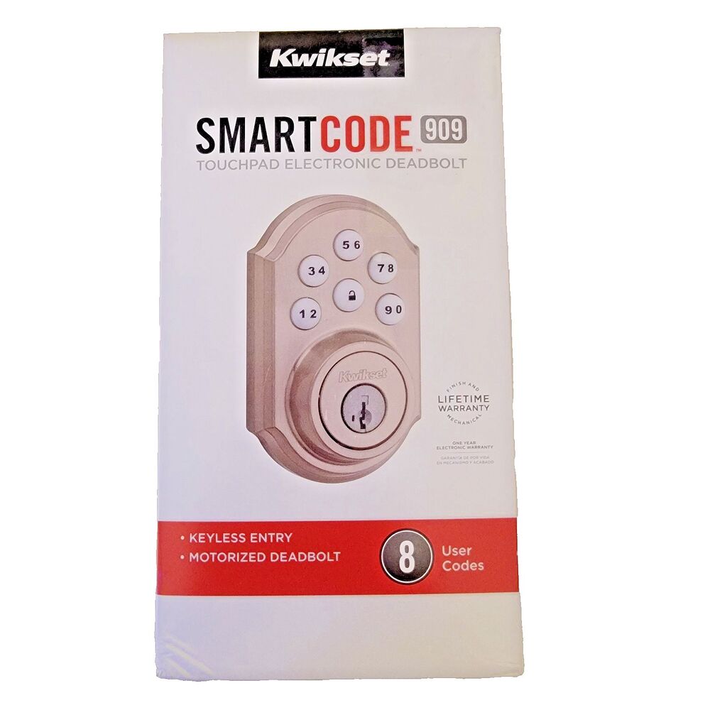 Kwikset SmartCode 909 Touchpad Electronic Deadbolt Satin Nickel 99090-018